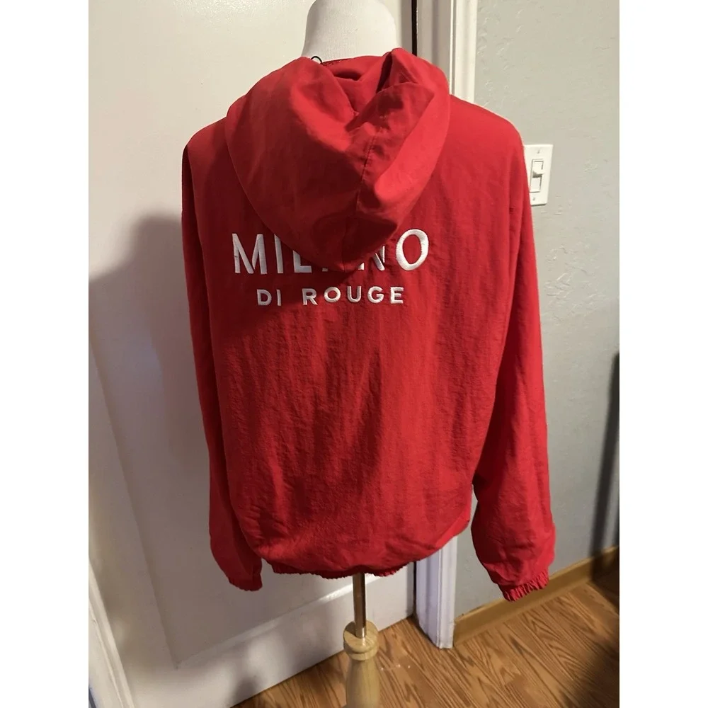 NEW Milano Do Rouge Jacket Mens XL red Loyal Jacket Anorak Windbreaker Hoodie